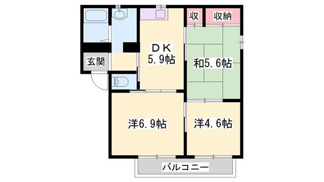 MSステーションプラザ(3DK/1階)の間取り写真