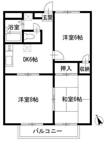 本駒込シティハイツ(3DK/3階)の間取り写真