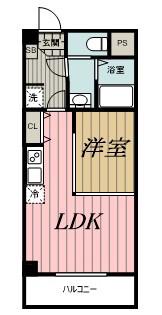 IVORY(1LDK/2階)の間取り写真