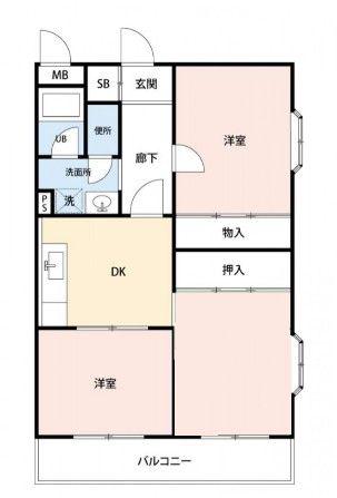 オンセイマンション(3DK/5階)の間取り写真