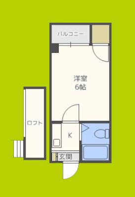 アパートメント住之江(1K/1階)の間取り写真