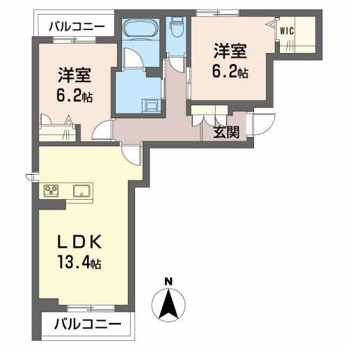 メゾン・ド・ポワール(2LDK/3階)の間取り写真