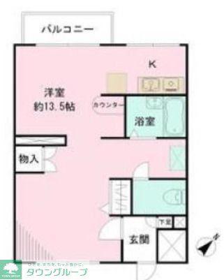 東大宮ダイカンプラザ(ワンルーム/2階)の間取り写真