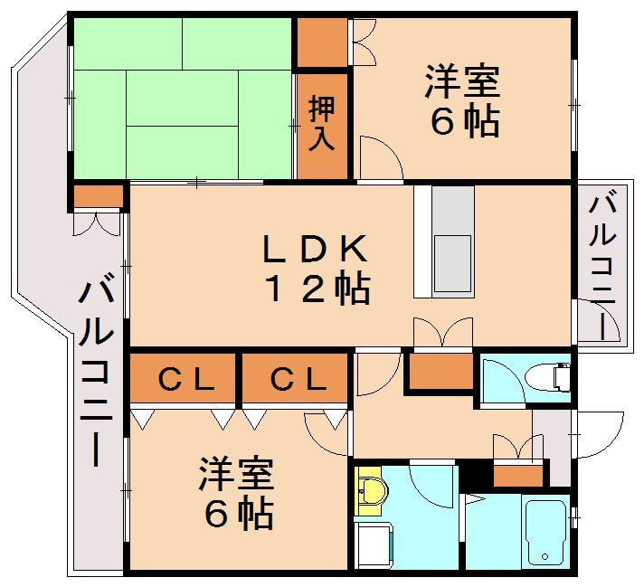 ピノ津丸(3LDK/3階)の間取り写真