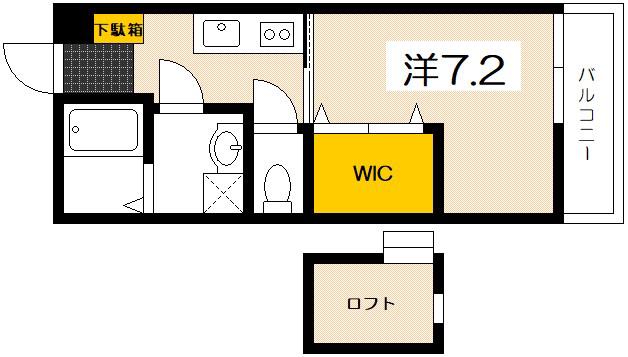 宝樹アダム(1K/2階)の間取り写真