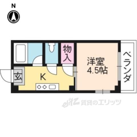 WIZ藤城(1K/1階)の間取り写真