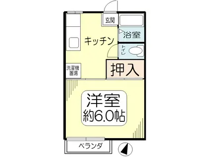 ルネ青宿(1K/1階)の間取り写真