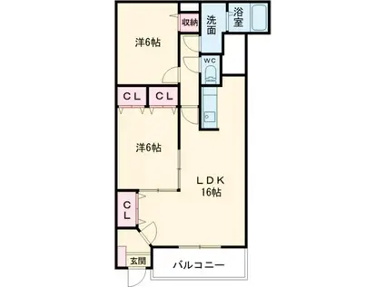 エスポワールII(2LDK/1階)の間取り写真