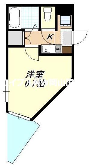 グランデール伊島(ワンルーム/2階)の間取り写真