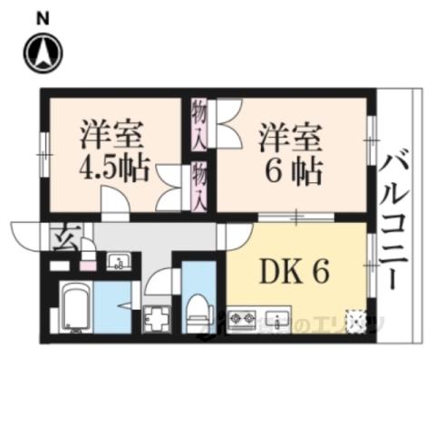 レオパレス浪漫(2DK/2階)の間取り写真