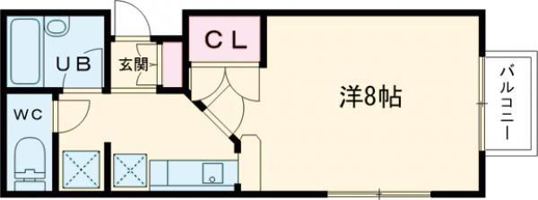 エクセレント南吉成伍番館(1K/2階)の間取り写真