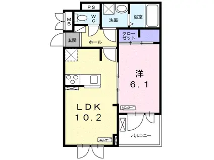 セレーノ 須賀(1LDK/3階)の間取り写真