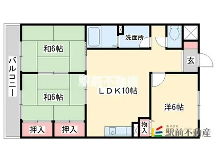 グリーンヒル観世I(3LDK/3階)の間取り写真