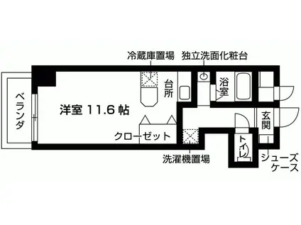 ブランメゾン堀川(1K/6階)の間取り写真
