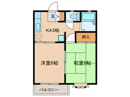 ハイツ五十嵐(2K/2階)の間取り写真