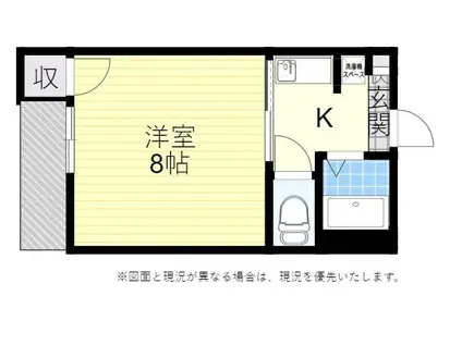 バウハウスタジマ(1K/2階)の間取り写真