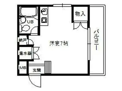 ドミトリーときわII(ワンルーム/3階)の間取り写真