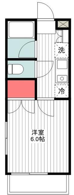 グッドヒル(1K/1階)の間取り写真