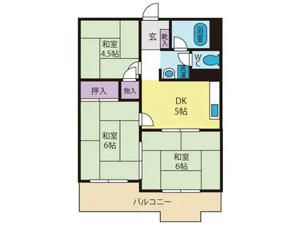 大野ハイツ(3DK/2階)の間取り写真