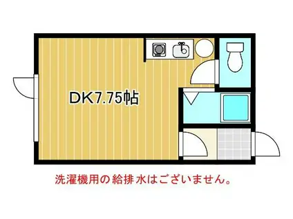 ハウスドルフィン(ワンルーム/2階)の間取り写真