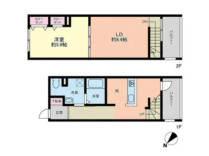 REGINA新川(1LDK/3階)の間取り写真