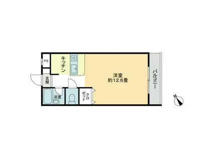 ビブラン宇多津(ワンルーム/2階)の間取り写真