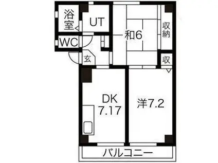 サンピュア宮沢III(2DK/3階)の間取り写真