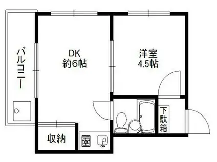 メゾントーマ(1DK/3階)の間取り写真