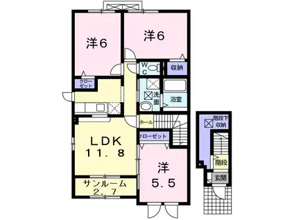 イーハトーヴC(3LDK/2階)の間取り写真