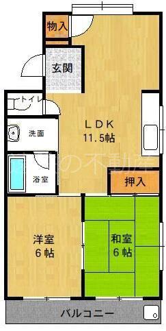沢乃杜レジデンス(2LDK/2階)の間取り写真