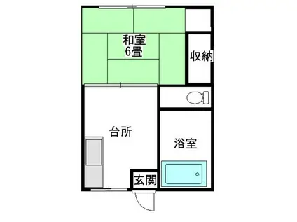 トーアコーポ(1K/2階)の間取り写真