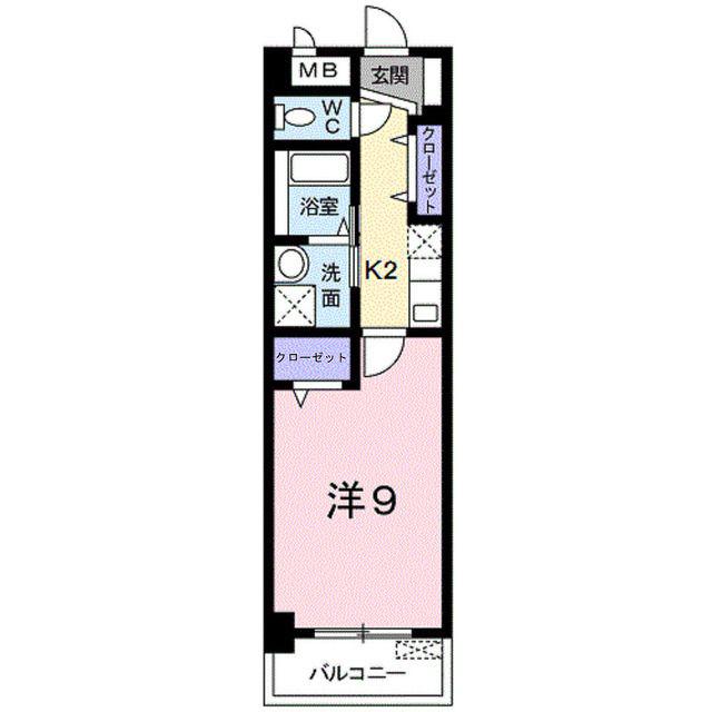プラシード倉敷(1K/8階)の間取り写真