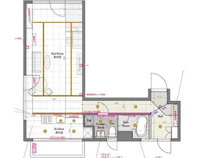 グランカーサ六本木(ワンルーム/3階)の間取り写真