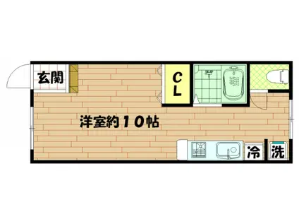 井原ビル(ワンルーム/2階)の間取り写真