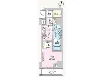アークマーク方南町STA(1K/6階)の間取り写真