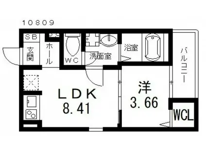 FSTYLE天美東8丁目(1LDK/3階)の間取り写真