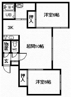 ジュネラス(2LDK/2階)の間取り写真