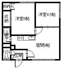 正和マンション(2DK/1階)の間取り写真