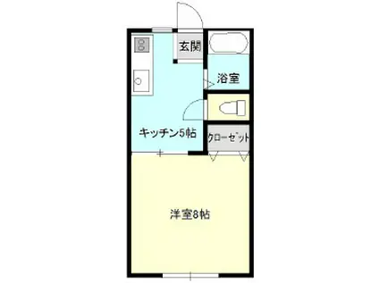 サニーハウスII(1K/1階)の間取り写真