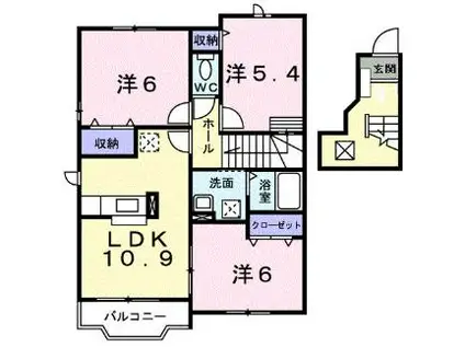 パレス吉元III(3LDK/2階)の間取り写真