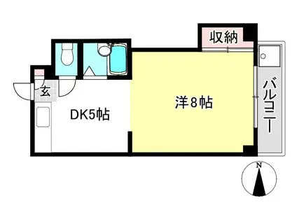 エスタシオン21(1DK/2階)の間取り写真
