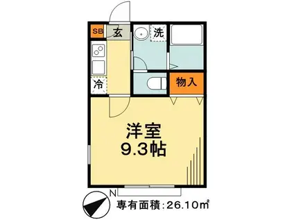 クレドールIV(1K/2階)の間取り写真