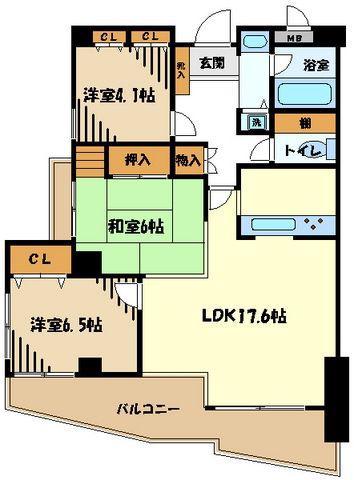 GLEASON GARDEN(3LDK/3階)の間取り写真