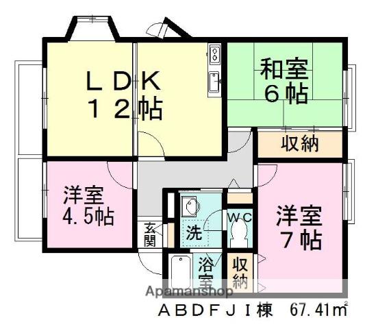 サンビレッジ船橋(3LDK/1階)の間取り写真