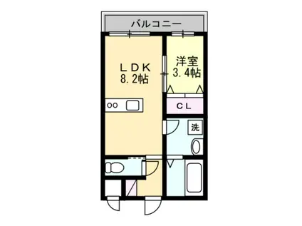 アビィターレ大石(1LDK/1階)の間取り写真
