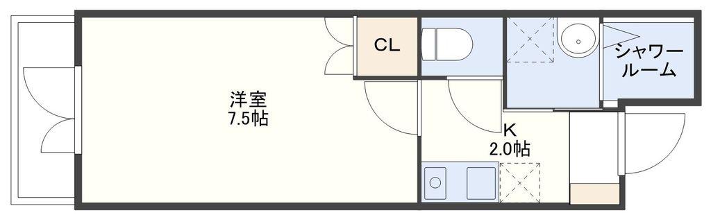 アレンデール鍛冶屋町(1K/4階)の間取り写真
