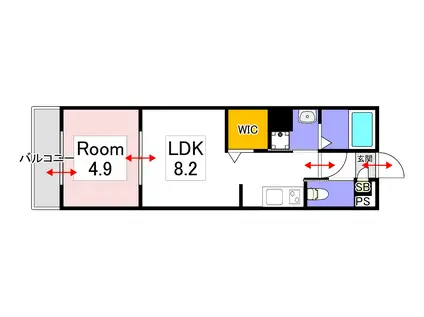 HARVEST MOON(1LDK/2階)の間取り写真