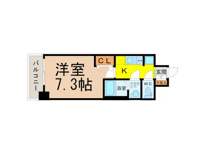 プレサンス栄フェル(1K/12階)の間取り写真