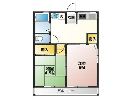 シティハイム ハイムイサム(2K/2階)の間取り写真