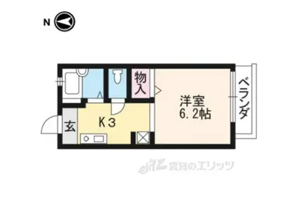 南茶ノ木コーポ(ワンルーム/2階)の間取り写真